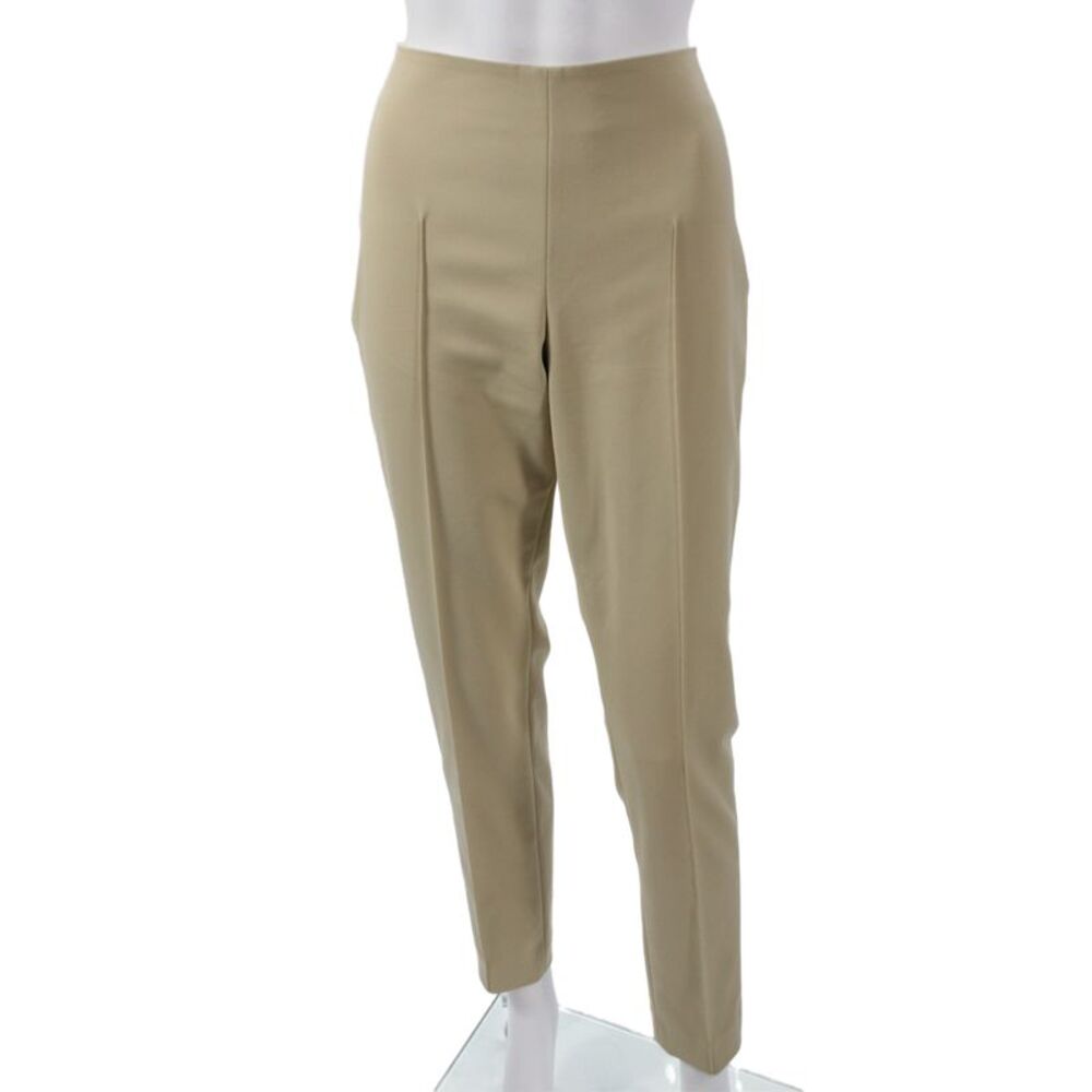 Akris Womens Dress Pants Beige Zip 51% Cotton Solid Fall Size 8